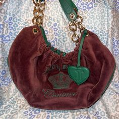 Vintage Green Purple Juicy Couture Purse Bag Handbag Juicy Royal Velour Y2k Purple Juicy Couture, Purses Vintage, Y2k Handbag, Juicy Couture Purse