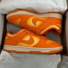 Nike Sb Dunks Low Size 6.5 Women's Magma Orange Brand New Purchased From Dtlr Magma Dunks Outfit, Magma Orange Dunks Outfit, Dunks Multicolor, Orange Shoes Outfit, Orange Dunks, Sb Dunks Low, Dunks Low, Sb Dunks, Pretty Sneakers