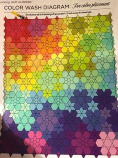 the color wash diagram for this quilt is very colorful