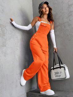 Orange Jumpsuit Outfit, Stylish Overalls, Orange Outfits, Neat Casual Outfits, Orange Outfit, Overall Jumpsuit, Rainbow Outfit, African Clothing For Men