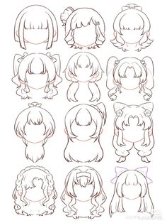 how to draw anime hair step by step