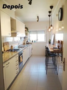 the kitchen is clean and ready to be used for cooking or dining room furniture,