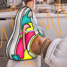 Nike Shoes Women Fashion, Painted Shoes Diy, Custom Sneakers Diy, Custom Shoes Diy, Diy Sneakers, Nike Shoes Air Force, Colorful Sneakers, Nike Shoes Girls, Preppy Shoes