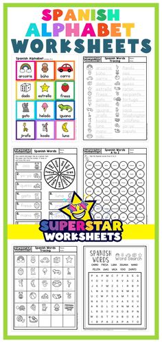 spanish alphabet worksheets for upper and lower elementary students to practice their spelling skills