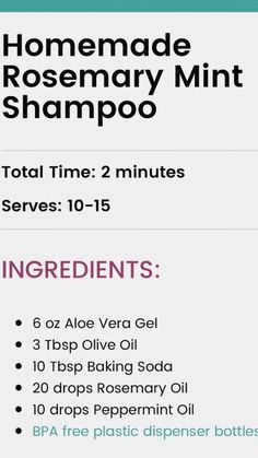 homemade rosemary mint shampoo