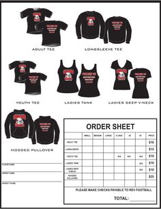 example t shirt order form - Google Search Shirt Logo Size Chart, Team Name Jersey T-shirt For Team Events, T Shirt Logo Placement Template, Black T-shirt With Team Name For Biker Events, T Shirt Order Form, T Shirt Tech Pack, Shirt Order Form, Order Form Template Free, T Shirt Fundraiser