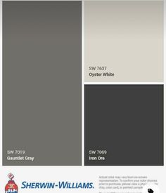 the color scheme for sherwinn's gray and white paint