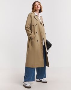 Look and feel sophisticated in this classic trench style coat. Double breasted and featuring front pockets and a tie waist, this classic coat can be paired with any outfit. Wear over a casual shirt and jeans or dress it up with a dress and heeled boots. Borg Jacket, Classic Coat, Classic Trench Coat, Slim Fit Casual Shirts, Style Coat, Trench Jacket, Crew Clothing, Classic Coats, Jd Williams