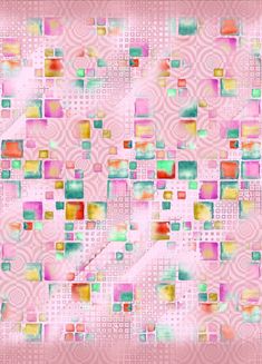 an abstract pink and green background with squares