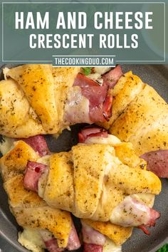 ham and cheese crescent rolls on a plate