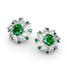 Beautifully crafted, this stunning style is sure to become a treasured keepsake. Inspired by ballerina's dancing dress, each earring features a shimmering round stone shines brightly at the center. Marquise cut stones and green round stones wrap the centerpiece in a sparkling embrace. Whether you are looking for a daily go to accessory or a perfect piece for that special occasion, this is the style for you. Carat Weight: 4.82 ctStone Size: 7 mmStone Type: Jeulia® StoneNumber of Stones: 2 Stone C