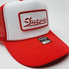 Quality Handcrafted With Pride In The Usa With Care. Patch Is Embroidered In House Then Heat-Applied To Hat. Ships In A Box. Red Trucker Hat With Embroidered Logo And Curved Brim, White Trucker Baseball Cap With Curved Visor, Red Baseball Cap With Logo Patch, Red Trucker Hat With Embroidered Logo Visor, Red Trucker Hat With Embroidered Logo, White Trucker Baseball Cap With Logo Patch, Red Snapback Trucker Hat With Logo Patch, Red Snapback Hat With Embroidered Logo And Curved Bill, Red Snapback Hat With Embroidered Logo One Size