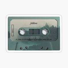 an old fashioned cassette sticker with the word folklore on it's front side