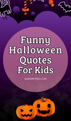 halloween quotes for kids with pumpkins and bats