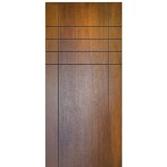 an image of a wooden door with metal bars on the bottom and side paneling