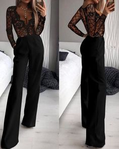 Body Suit Outfit, Looks Chic, Trend Fashion, Lace Bodysuit, Mode Inspiration, Wide Leg Jumpsuit, Womens Fashion Trends, Olivia Mark, Wedding Suits