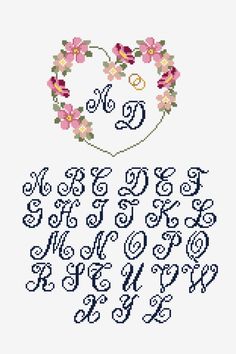 a cross stitch pattern with the letters and numbers