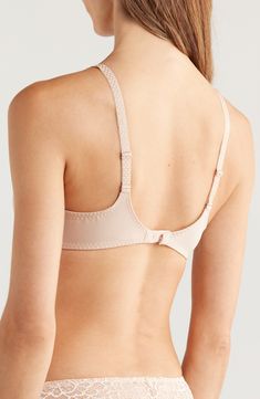 Transverse seams and underwires bring extra support to this full-cup bra with lacy trim. 36% polyamide, 35% cotton, 15% polyester, 14% elastane Hand wash, dry flat Imported Classic Bra With Removable Cups And Underwire, Fitted Underwire Nursing Bra With Medium Support, Classic Full Coverage Bra With Padded Cups, Classic Full Coverage Padded Bra, Fitted Underwire Nursing Bra With Adjustable Straps, Fitted Push-up Nursing Bra With Padded Cups, Fitted Full Coverage Nursing Bra With Adjustable Straps, Fitted Underbust Nursing Bra With Padded Cups, Fitted Nursing Bra With Medium Bust Support