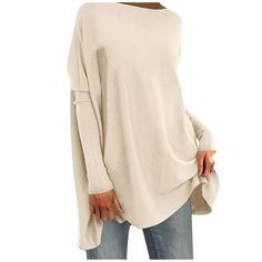 Women Solid Basic Casual Loose Pullover Long Sleeve T-shirt Tops SizeUSUKEUBustWaistLengthS4834124cm/48.82''110cm/43.31''75cm/29.53''M61036130cm/51.18''114cm/44.88''76cm/29.92''L81238136cm/53.54''118cm/46.46''77cm/30.31''XL101440142cm/55.91''122cm/48.03''78cm/30.71''XXL121642148cm/58.27''126cm/49.61''79cm/31.10''XXXL141844154cm/60.63''132cm/51.97''80cm/31.50''Size:SUS:4UK:8EU:34Bust:124cm/48.82''Waist:110cm/43.31''Length:75cm/29.53''Size:MUS:6UK:10EU:36Bust:130cm/51.18''Waist:114cm/44.88''Length Women Fall Fashion, Split Blouse, Tee Shirts For Women, Loose Fit Blouse, Tunic Tops Casual, Casual Tunics, Elegante Casual, Tops Long Sleeve, Loose Pullover