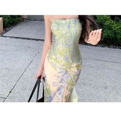 Strapless Floral Print Maxi Sheath Dress Size S M L Bust Waist Hips Total Length 74-88 64-68 78-90 116 78-92 68-72 82-94 118 82-96 72-76 86-98 120 measurement is cm.Product Information Material: 100% Polyester Color: Floral - Light Green & Light Blue Sheath Bodycon Dress For Spring Banquet, Green Mini Dress For Summer Banquet, Green Summer Mini Dress For Banquet, Strapless Floral Print Evening Dress For Summer, Summer Strapless Evening Dress With Floral Print, Spring Formal Strapless Bodycon Dress, Spring Strapless Bodycon Dress For Formal Occasions, Spring Formal Bodycon Strapless Dress, Green Summer Evening Dress For Banquet