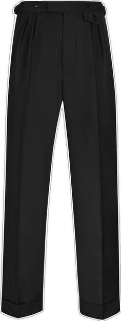 Classic Slim Fit Bottoms With Standard Cut Leg, Classic Full-length Suits With Pockets, Formal Bottoms With Welt Pockets And Standard Cut, Tailored Bottoms With Standard Cut Leg For Formal Occasions, Black Formal Pants With Standard Cut Leg, Classic Formal Pants With Standard Cut Leg, Black Pants With Pressed Crease, Classic Style, Formal Fitted Bottoms With Standard Cut Leg, Classic Black Pants With Pressed Crease