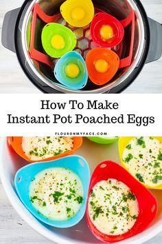 how to make instant pot poached eggs in the crockpot with text overlay