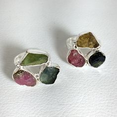 Handmade Artisan 925 Solid Sterling Silver RING with Watermelon Tourmaline RING - DETAILS: A - size 6.75 , 20x20 mm B - size 6 , 22x18 mm ( All sizes - us ) MATERIAL: Solid Sterling Silver MAIN STONE: Watermelon Tourmaline OTHER STONES: Multi Colour Tourmaline STAMP / MARK: 925 CONDITION: New #3010 Only one piece available and ready to ship We bring to you the best quality exclusive handcrafted jewelry. All of these pieces are one of a kind handmade by our artisan team. Each photograph is of the Tourmaline Ring With Natural Stones, Tourmaline Natural Stones Ring, Tourmaline Natural Stones Ring Jewelry, Silver Tourmaline Gemstones With Natural Stones, Luxury Multi-stone Tourmaline Ring, Fine Jewelry Multi-stone Tourmaline Gemstones, Silver Tourmaline Multi-stone Rings, Rough Gemstone Jewelry, Carved Tourmaline Jewelry