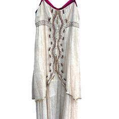 Free People Nwt Tiered Boho Beaded High Low Maxi Dress Hot Pink Straps New! Sz4 Cream Gold Shimmers In The Sun. Adorable Dress! Approximate Layflat Measurements: Under Arm To Under Arm:16 Shoulder To Hem:45/55 Questions? Leave A Comment Below! Fp9 Bohemian Embellished Maxi Dress For Spring, Bohemian Embellished Sleeveless Dress, Sleeveless Embellished Maxi Dress For Vacation, Spring Festival Embellished Maxi Dress, Embellished Maxi Dress For Spring Festival, White Beaded Bohemian Dress, Summer Embellished Flowy Dresses, Flowy Embellished Summer Dresses, White Embellished Vacation Dress