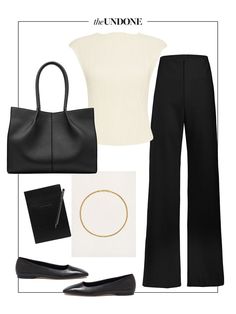 Outfit Idea | Black High Waisted Tailored Trouser Collage Tailored Trousers Outfit, Office Trousers Women, Minimalist Chic Fashion, The Undone, Elegant Outfit Classy, Outfits Polyvore, Out Of Office, Outfits Chic, Classic Blazer