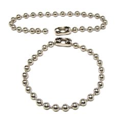 MATERIALS MADE IN USA Heavy Weight Steel 6.3mm bead diameter Ball Chain Bracelet/Anklet or Necklace with Coupling Snap Clasp Length: Your choice of 7, 8, 9, 10, 16, 18, 20, 24 or 30 inches To determine length, put a string around your neck to hang to desired length. Mark where string ends meet and measure length on a ruler or tape. Do the same for the bracelet. Remember to leave a little extra room for the width of the beads. Usually about 1/2 Inch will do. Materials made in USA Steel with Nicke Ball Chain Bracelet, Bead Chain, Shell Jewelry, Online Shops, Look Alike, Ball Chain, Steel Chain, Jewelry Plate, Beaded Chain