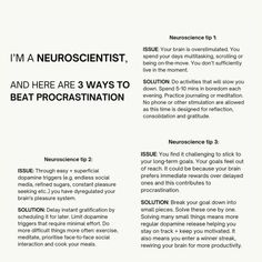 an ad for neuroscients and here are 3 ways to beat procrastination