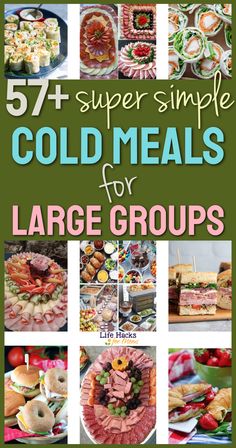 Party Food On A Budget - 57 Cheap Easy Cold Meals For Large Groups Easy Cold Meals, Easy Large Group Meals, Cold Party Food, Cold Picnic Foods, Family Picnic Food, Luncheon Recipes