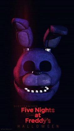 five nights at friday's halloween poster with the character from five nights in red and purple