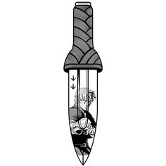 a black and white drawing of a person on a surfboard with an arrow in the middle