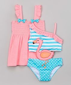 Flamingo Swimsuit, Baby Buns, Girls Swimwear, Girl Things, Kids Swimwear, Shoes Baby, Pink Flamingo, Swimwear Girls