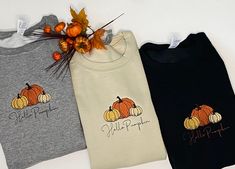 "Embroidered Halloween Sweatshirt | Iced Coffee Halloween crewneck | Ghost with iced coffee | Iced Coffee Sweatshirt | Halloween Sweatshirt Are you looking for the perfect sweatshirt for Fall/Halloween/Pumpkin Season? Look no further... These awesome pumpkin embroidered sweatshirts are perfect! They're perfect for daily wear and throughout the Pumpkin/Fall season. This sweatshirt is a Pumpkin Lover's dream!  The Sweatshirts is available in the following colors: Sandstone, Gray and Black Product Black T-shirt With Custom Embroidery For Fall, Long Sleeve T-shirt With Embroidered Logo For Fall, Embroidered Long Sleeve T-shirt For Fall, Fall Cotton Sweatshirt With Embroidered Patch, Custom Embroidery Long Sleeve T-shirt For Fall, Casual Embroidered Sweatshirt For Fall, Fall Crew Sweatshirt With Custom Embroidery, Fall Crew Neck Sweater With Custom Embroidery, Embroidered Crew Sweater For Fall