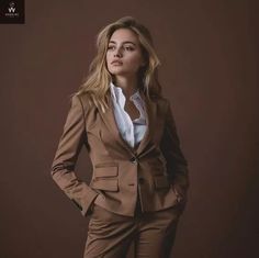 Brown Two Piece Suit for Women | eBay Brown Suit For Women, Suit Women Wedding, Elegant Wedding Suit, Women Wedding Suit, Dressy Pant Suits, Brown Two Piece, Pant Suits For Women, Brown Suit, Formal Wear Women