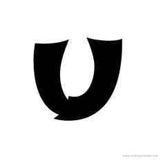 the letter u in black and white