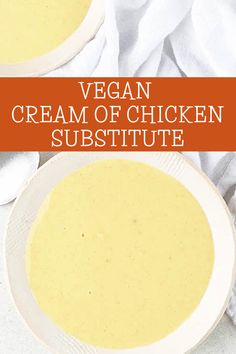 two bowls of vegan cream of chicken substitue