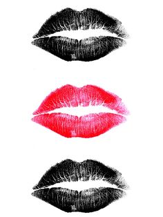 three lips with different colors and shapes