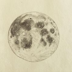 a drawing of the moon is shown in black and white, with dark spots on it