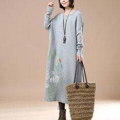 Gray long knit sweaters dress plus sizeThis dress is made of cotton linen fabric, soft and breathy, suitable for summer, so loose dresses to make you comfortable all the time.Measurement: One Size: bust 130cm / 50.7"Waist 138cm / 53.82"Armhole 40cm / 15.6"Sleeve length 112cm / 43.68"Materials used: CottonPayment: We accept payment by paypal and credit card. if you would like to pay by credit card, please choose payment by paypal, and follow the guide. Paypal allows payment by credit card. Shippi Sweaters Dress, Dresses To Make, Long Knit Sweater, Loose Dresses, Knit Sweaters, Long Knit, Cotton Linen Fabric, Knit Sweater Dress, Loose Dress