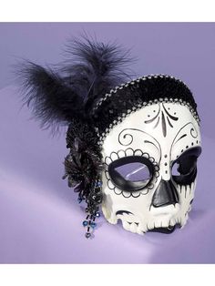 Women's Skull Mask - costumesupercenter.com Skeleton Face Mask, Flapper Costume Halloween, Adult Women Halloween Costumes, Skull Costume, Flapper Halloween, Day Of The Dead Mask, Sugar Skull Costume, Skeleton Face, Skeleton Halloween Costume