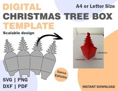 the christmas tree box is shown with instructions to make it