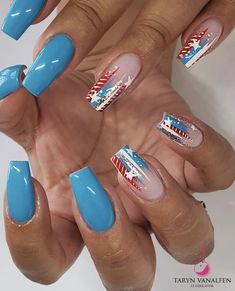 Easy 4th Of July Nails, Patriotic Nails Design, Summer Nails 2023