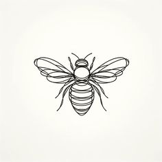 a black and white drawing of a bee