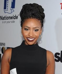 From Updos to Afros, These Teyonah Parris Natural Hair Pictures are Everything: Teyonah Parris' Twisted Updo Black Prom Hairstyles, Teyonah Parris, Natural Hair Pictures, Hairstyles For Black Hair, Braided Hairdo