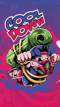 an image of a cartoon character with the word goo down on it's chest