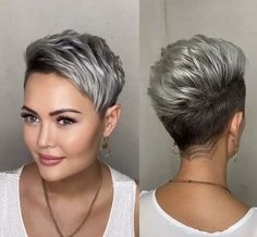 Short Hair Pixie Cuts, Gorgeous Hair Color, Pixie Haircut For Thick Hair, Haircut Designs, Undercut Pixie Haircut, Short Choppy Hair