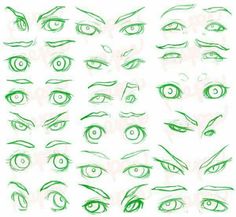 the eyes are drawn with green markers